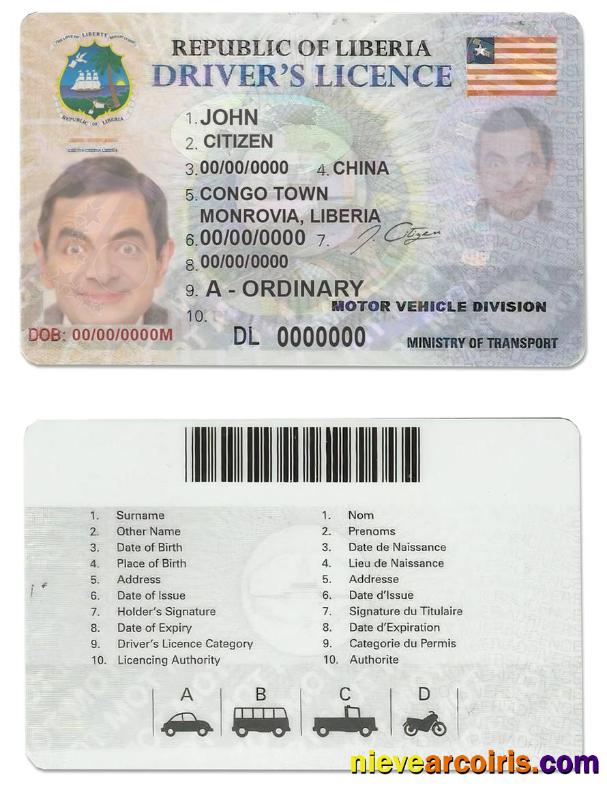 Liberia driving license